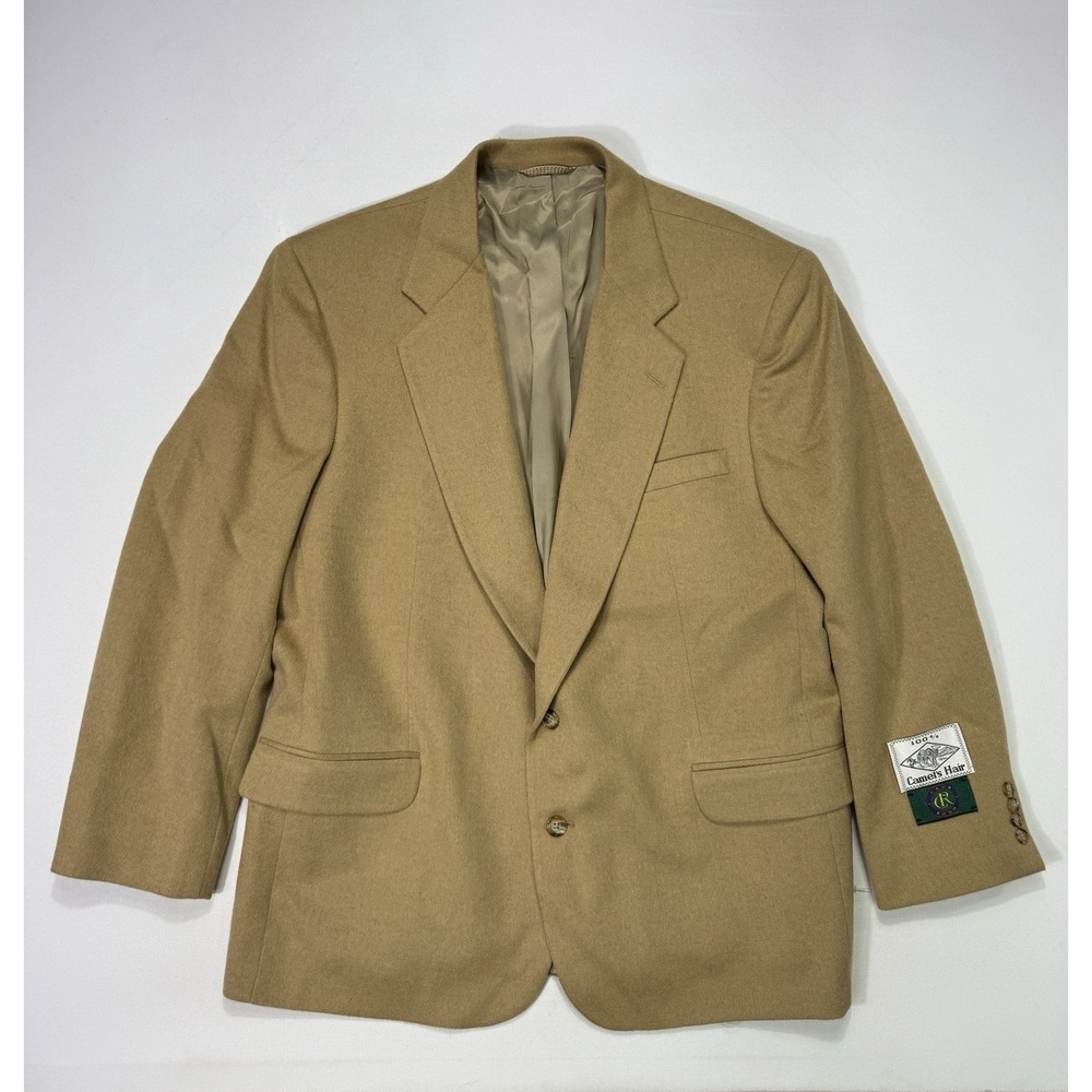 VTG Club Room Parliament 48R 100% Camel Hair Blazer Sport Coat Beige NWT USA